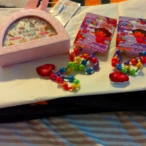 Colorful Beaded Necklace with Dora the Explorer Charms.Dora BraceletMagical New